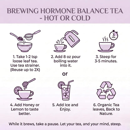 Hormone Balance Tea for Women, Organic Red Raspberry Leaf, Caffeine Free