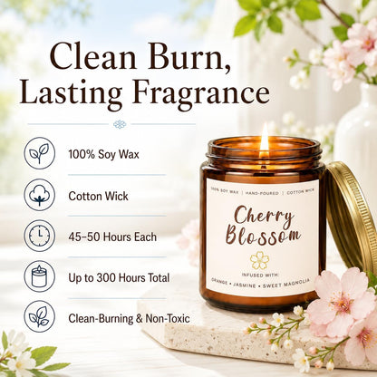 Soy Candles Set of 4, 9oz Natural Soy Wax Aromatherapy Candles, Home Scented Candles with 4 Scents (Lavender, Amber Sandalwood, White Sage, Coconut Vanilla), Gifts for Mom, Women, Relaxation, Yoga