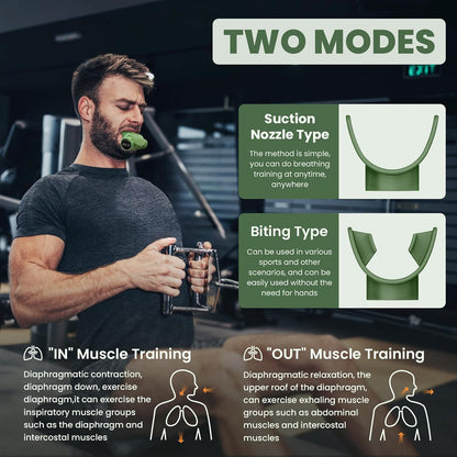 Breathing Trainer with Excellent Quality Silicone, Breathing Exercise Trainers Adjustable and Portable Easy to Clean for Daily,Fitness & Sport(Green)