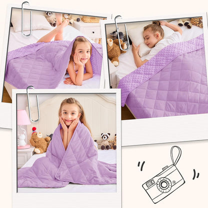 yescool Weighted Lap Pad 2 lb Blue Small Lap Blanket, Weighted Lap Blanket Cooling Heating Weighted Throw Blankets, Minky Blankets Gifts for Travel Outdoor Indoor, 20 * 30in