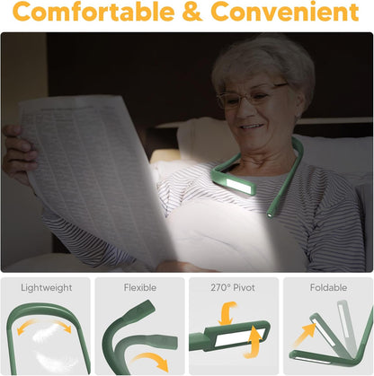 Reading Light, Rechargeable Neck Light, Stepless Dimming Book Light
