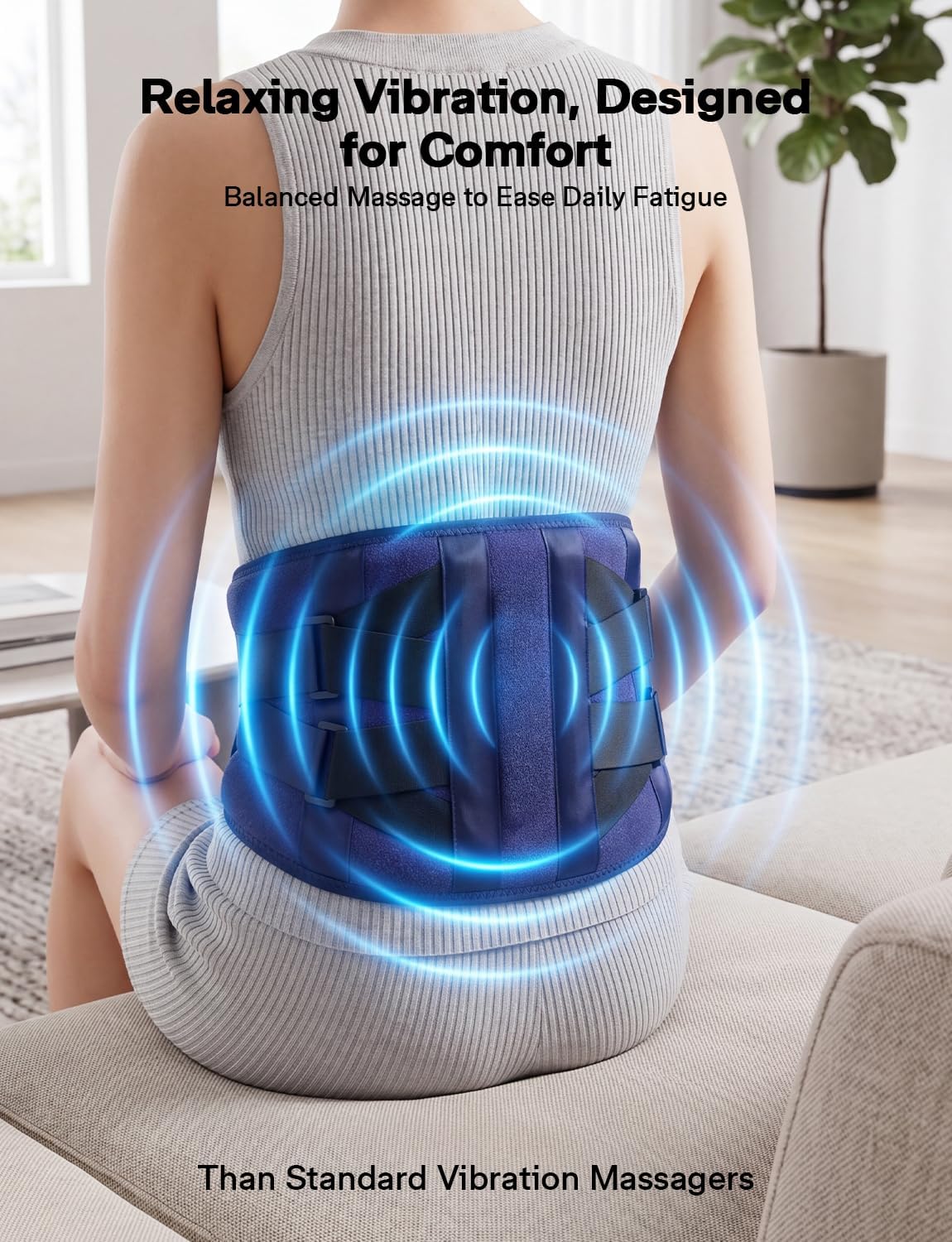 10000mAh Cordless Heating Pad for Back Pain Relief, Rechargeable Wearable Back Massager with 3 Heat, 5 Vibration & Timer, Portable Heating Pad for Daily Comfort Anywhere, Gifts for Women Men Mom Dad