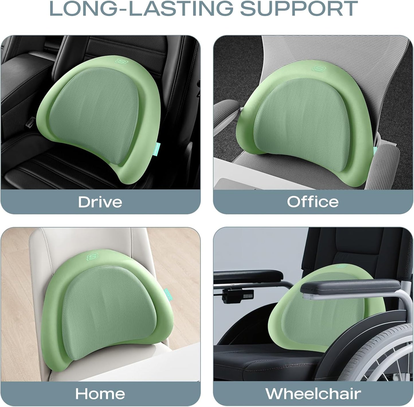 Skechers Lumbar Pillow Premium Memory Foam,Double-Layer-Office Chair Cushion for Tailbone Pain Relief,Butt Pillow for Office Chair,Car seat Cushion,Long Sitting Office Workers,and Car Drivers,Black