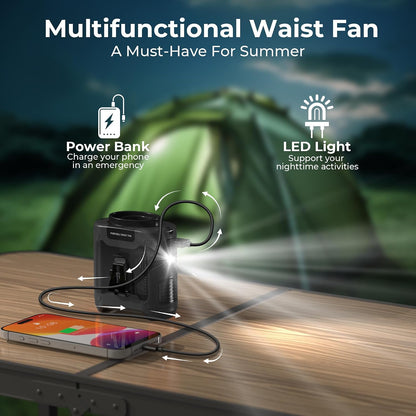 Portable Waist Fan with Ice Cooling, Instant Chill to 50℉, Mother Father Day Gifts for Mom Dad, Belt Clip Fan for Blue Collar Travel Camping Essentials, 12000RPM Cool Gadgets for Men Women 2026