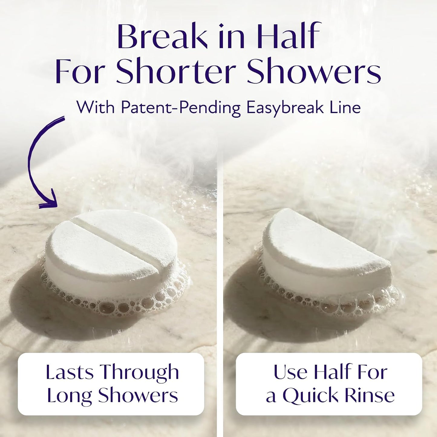 Shower Steamers Lavender and Menthol 7-Pack - Patent-Pending - Real Essential Oil Lavender Shower Bombs Gift Set, Menthol Tablets, Spa Steamers