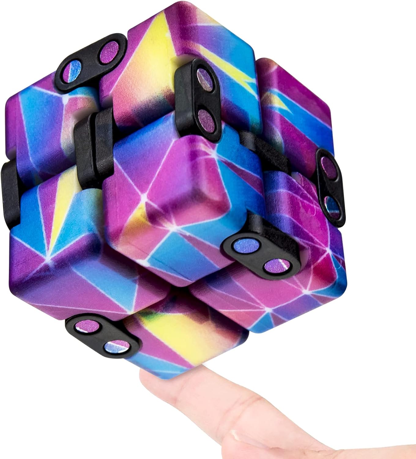 Infinity Cube Fidget Toy Stress Relieving Fidgeting Game for Kids and Adults,Cute Mini Unique Gadget for Anxiety Relief and Kill Time (Macaron Blue)