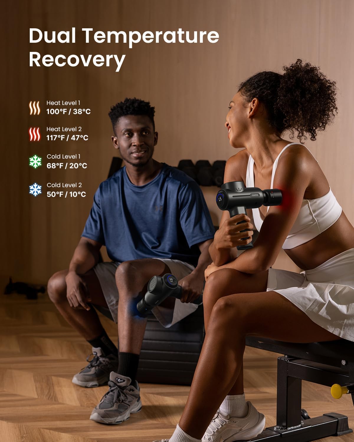 RENPHO Active+ Massage Gun, App-Controlled Guided Courses, Bluetooth