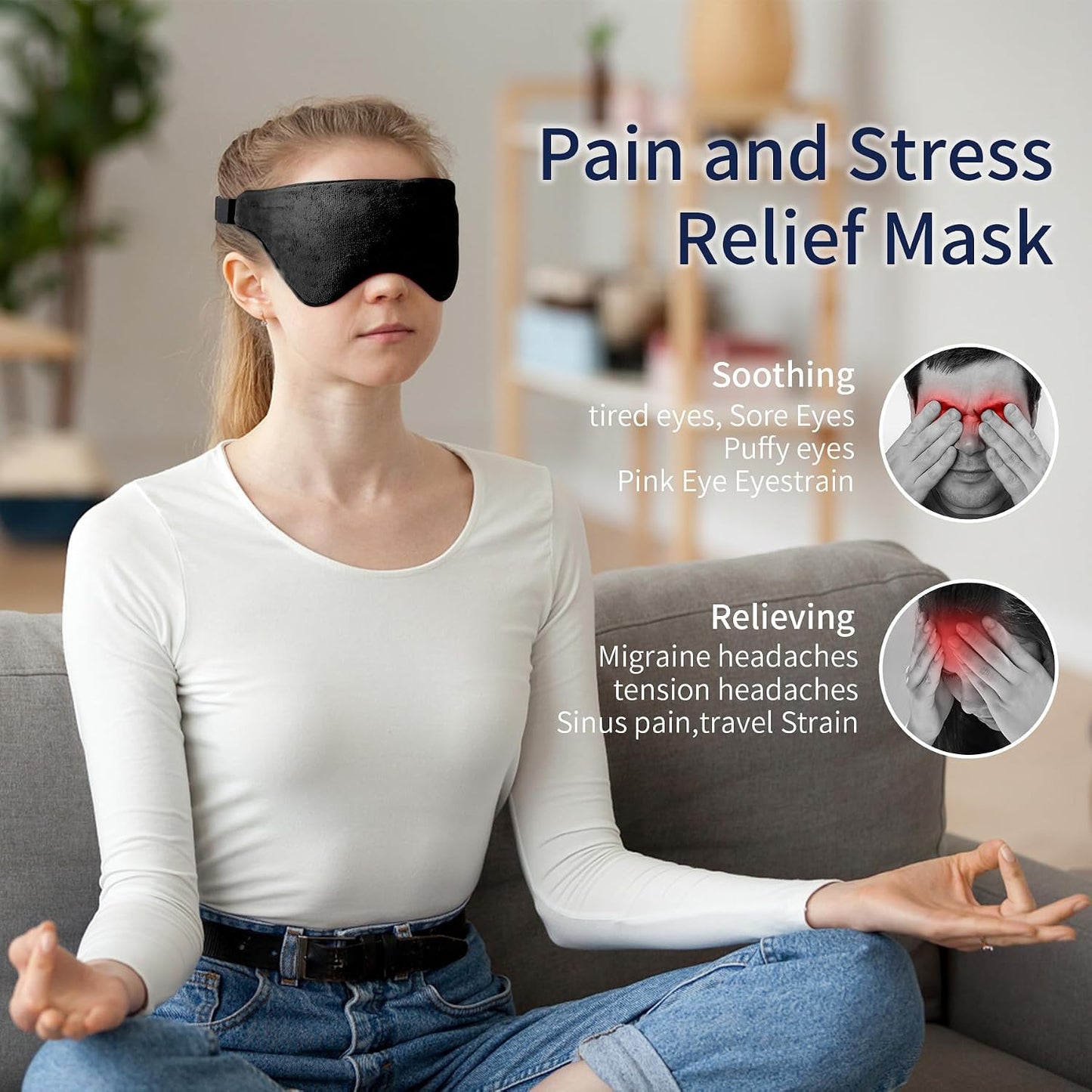 Mr. Sandman Weighted Eye Mask for Sleeping, Blackout Sleep Mask, Reversible Cool & Cozy Compress for Dry Eyes, Headache Migraine Relief, Eye Cover for Travel, Gifts for Women & Men, 0.5 lb, Grey