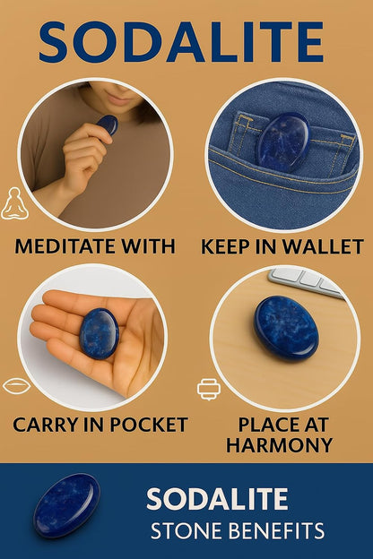 Natural Polished Thumb Palm Crystal for Meditation, Labradorite Worry Stone for Stress Relief, Anxiety Support & Pocket Reiki Healing