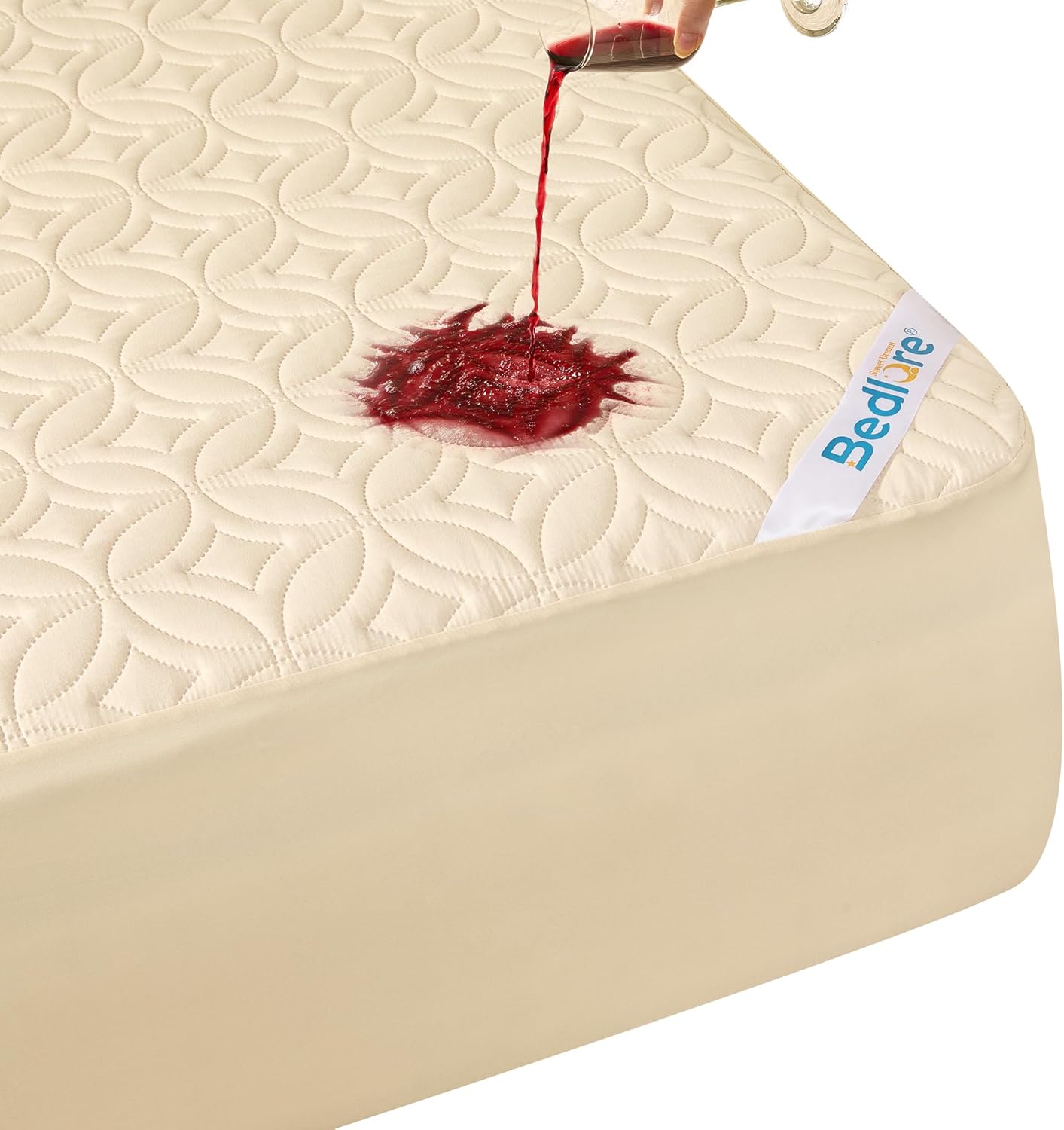 BEDLORE Waterproof Mattress Protector, King Size Mattress Pad with Deep Pocket 6"-18" Depth, Soft Noiseless Dirt-Proof Bed Mattress Cover Washable for Home, Bedroom, Hotel (Gray)