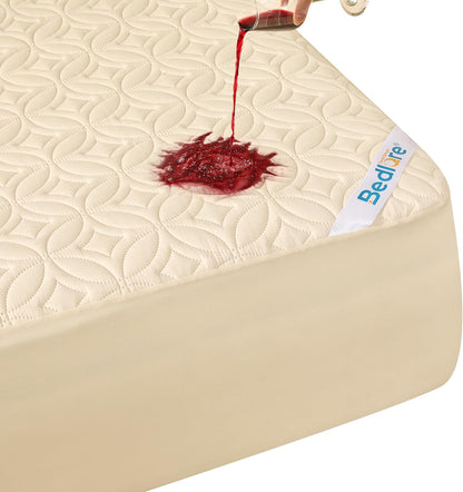BEDLORE Waterproof Mattress Protector, King Size Mattress Pad with Deep Pocket 6"-18" Depth, Soft Noiseless Dirt-Proof Bed Mattress Cover Washable for Home, Bedroom, Hotel (Gray)