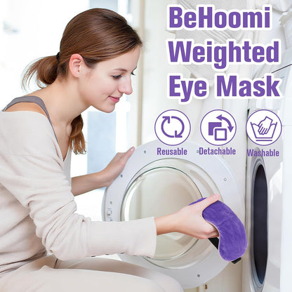 BeHoomi Cooling & Heated Eye Mask, Weighted Eye Mask for Sleeping, Purple