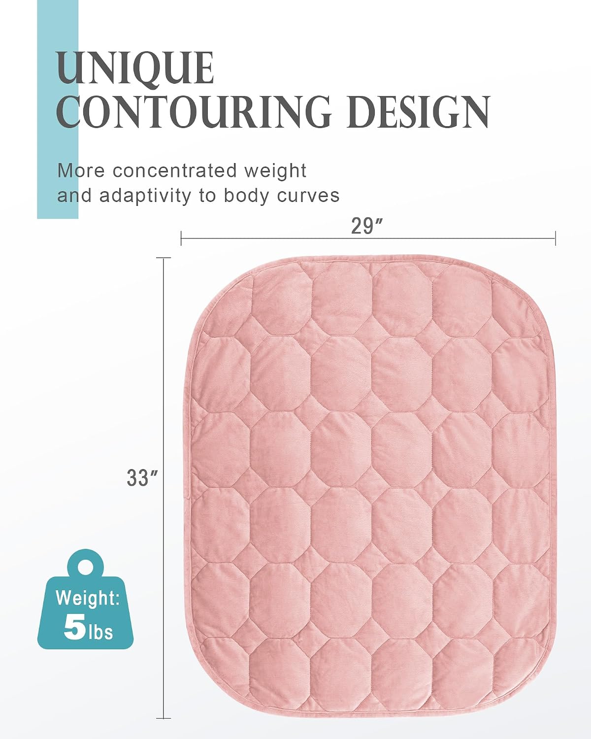 Cottonblue Weighted Lap Blanket 7lbs, Cozy Luxury Crystal Velvet Weighted Blanket for Adults, Small Weighted Blanket for Relaxation, Sleeping, Travel, Grey, 29" x 24"