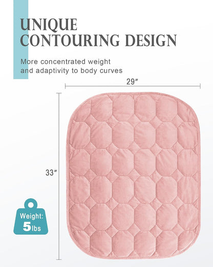 Cottonblue Weighted Lap Blanket 7lbs, Cozy Luxury Crystal Velvet Weighted Blanket for Adults, Small Weighted Blanket for Relaxation, Sleeping, Travel, Grey, 29" x 24"