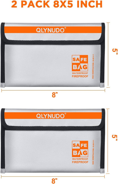 Small Fireproof Money Bag for Cash, Stealth Nesting 2-Pack