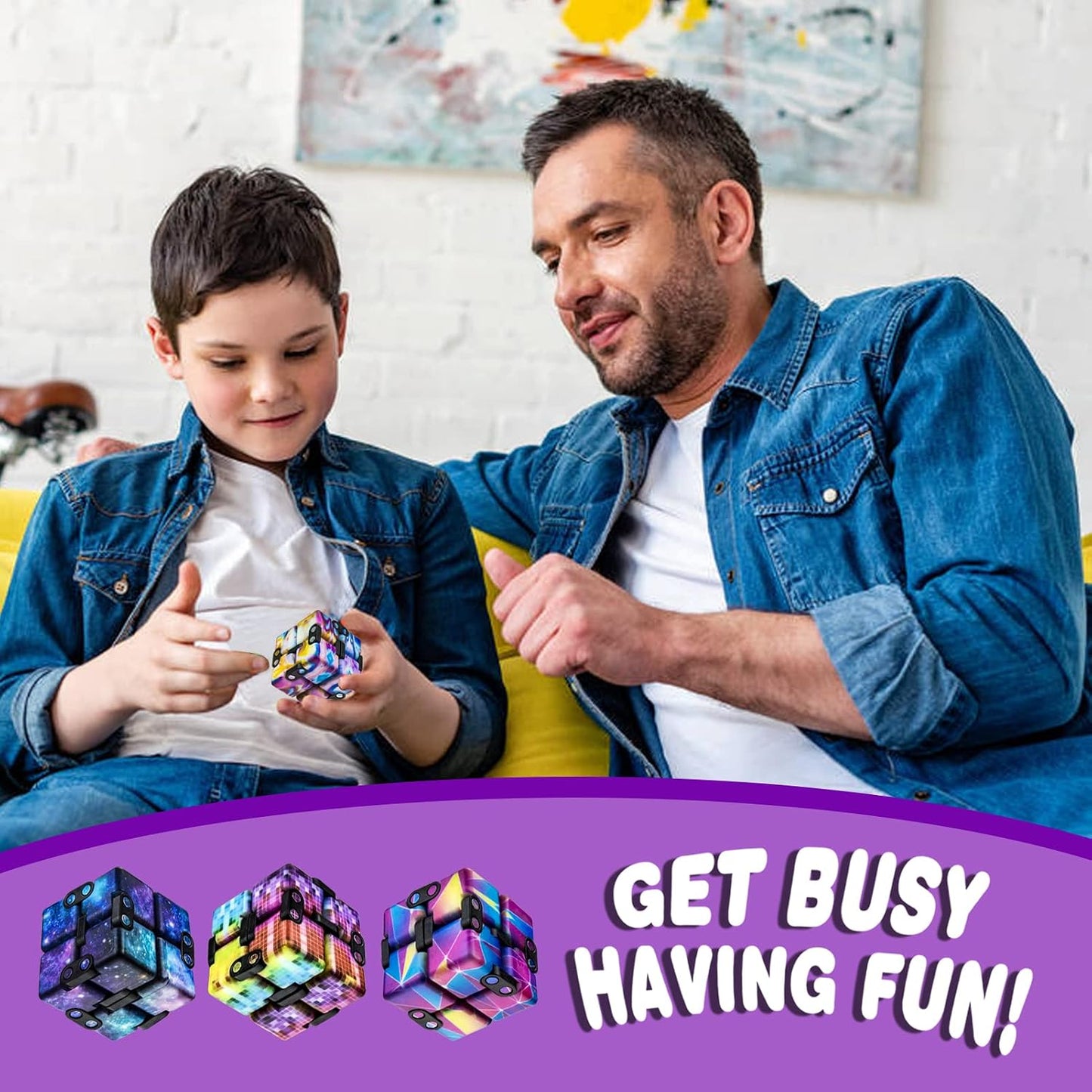 Infinity Cube Fidget Toy Stress Relieving Fidgeting Game for Kids and Adults,Cute Mini Unique Gadget for Anxiety Relief and Kill Time (Macaron Blue)