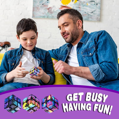 Infinity Cube Fidget Toy Stress Relieving Fidgeting Game for Kids and Adults,Cute Mini Unique Gadget for Anxiety Relief and Kill Time (Macaron Blue)