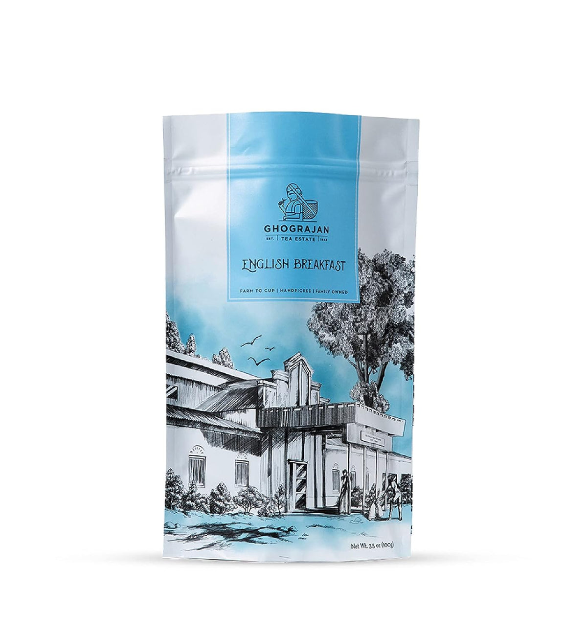 English Breakfast Loose Leaf Black Tea (200+ Servings) - Fresh Harvest - Strong Full Bodied Whole Leaf Assam Black Tea - Farm2Cup from 5th Generation Tea Farm - Bulk Pack - 1 Pound Sealable Pouch