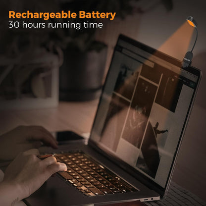 2025 Amber Lights for Reading Books in Bed - Rechargeable Clip On Amber LED Light with USB Cable, Optimal Eye-Care Lights for Relaxing Reading