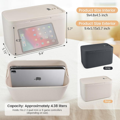 Small Lock Box, Lockable Storage Box with Combination Code for Medication Safe, Medicine Lock Box for Pills/First Aid Kits/Food/Snack Phone Jail, Locked Container for Home/Fridge/Office/School (Pink)