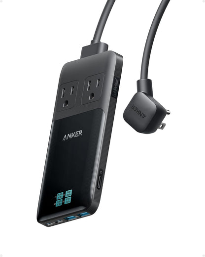 Anker Prime Charging Station, 140W 6-in-1 Travel Power Strip, 2 USB C