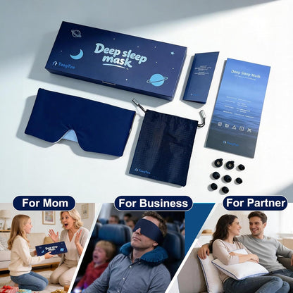 Sleep Mask for Men, Blackout Eye Mask for Sleeping, Hypoallergenic Ultra-Lightweight Full Coverage Blindfold with Quiet Adjustable Strap, Reversible & Cooling – for Airplane Travel