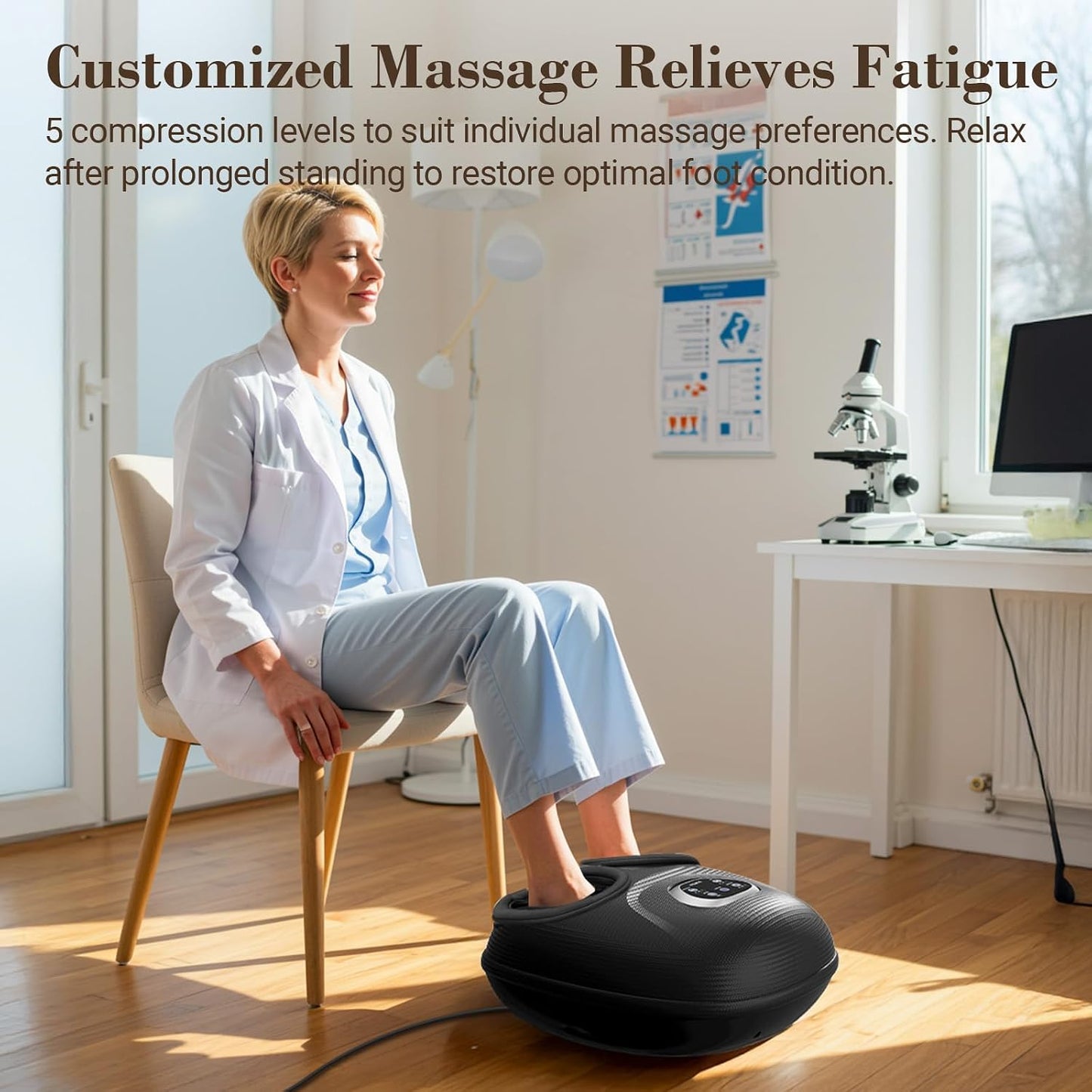 CuPiLo Foot Massager FSA Eligible HSA 2026 Upgraded, Birthday Gifts for Women Men Mom Dad, Feet Massager with Heat for Plantar Fasciitis Relief, 5 Levels Compression & Vibration Massage for Neuropathy