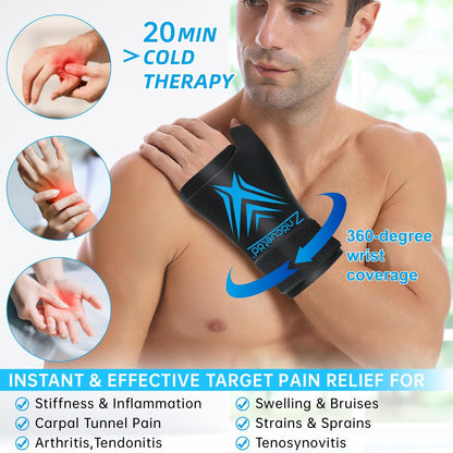 Knee Ice Pack Wrap Extended Ice Packs for Injuries Reusable Leg Freeze Compression Sleeves, Gel Cooling Knees Brace Cold Hot Packs Therapy Flexible for Pain Relief, Surgery Recovery Gift for Women Men