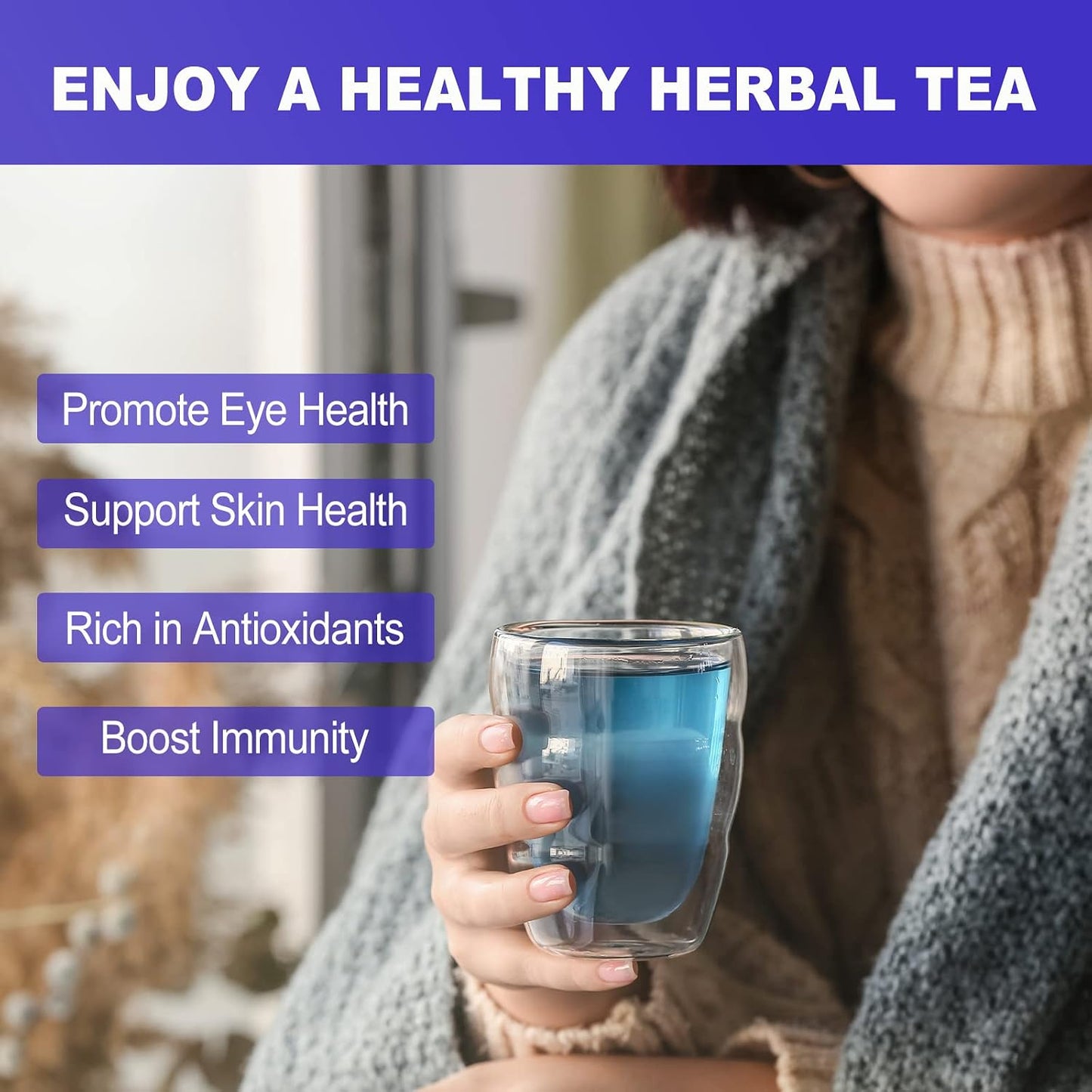 FullChea - Hibiscus Tea Bags, 50 Teabags, 2g/bag - Premium Hibiscus Flower Tea Bag - Cultivated From Nigeria - Non-GMO - Caffeine-free - Rich in Antioxidants & Support Digestion