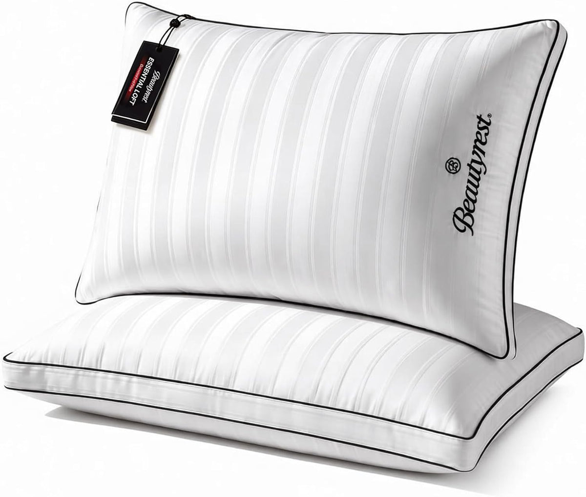 Beautyrest Hotel Pillows Luxury Cooling Queen Size Set of 2 Soft Medium