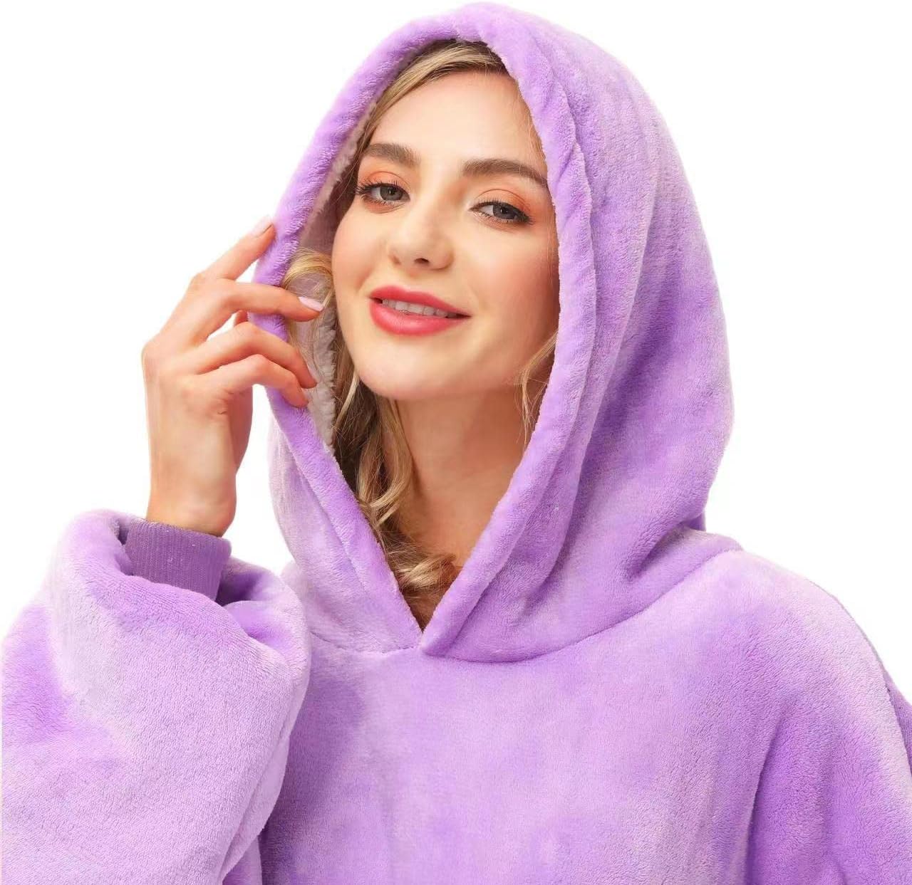 Kipswiza Wearable Blanket Hoodie Gifts for Women and Men, Oversized Cozy Warm Flannel Sherpa Hooded Blankets Sweatshirt with Giant Pockets for Adult and Teens, Dark Gray