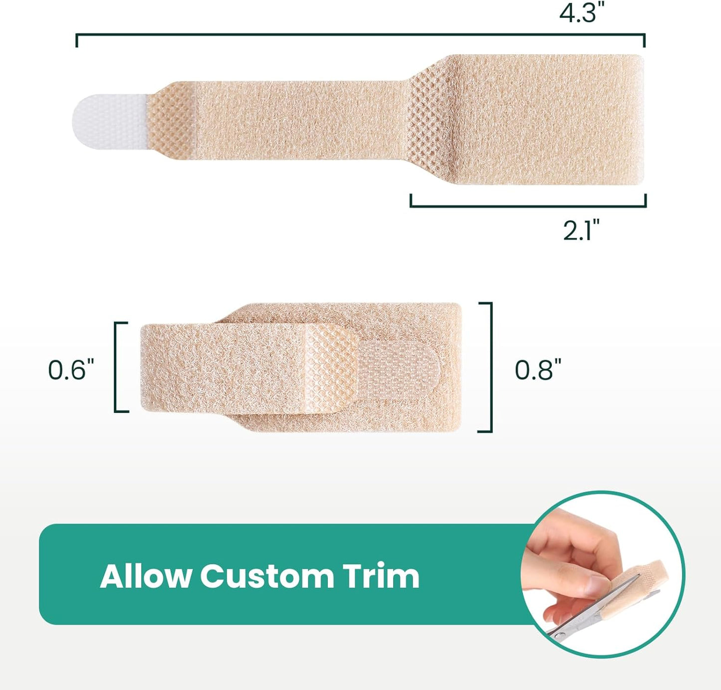 Welnove Hammer Toe Straightener - 8 Pack Broken Toe Wraps - Hammer Toe Corrector for Women - Toe Splints for Crooked Toes, Curled Toes, Bent Toes - (Large, Beige)