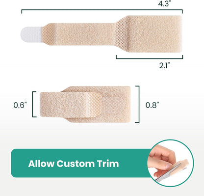 Welnove Hammer Toe Straightener - 8 Pack Broken Toe Wraps - Hammer Toe Corrector for Women - Toe Splints for Crooked Toes, Curled Toes, Bent Toes - (Large, Beige)