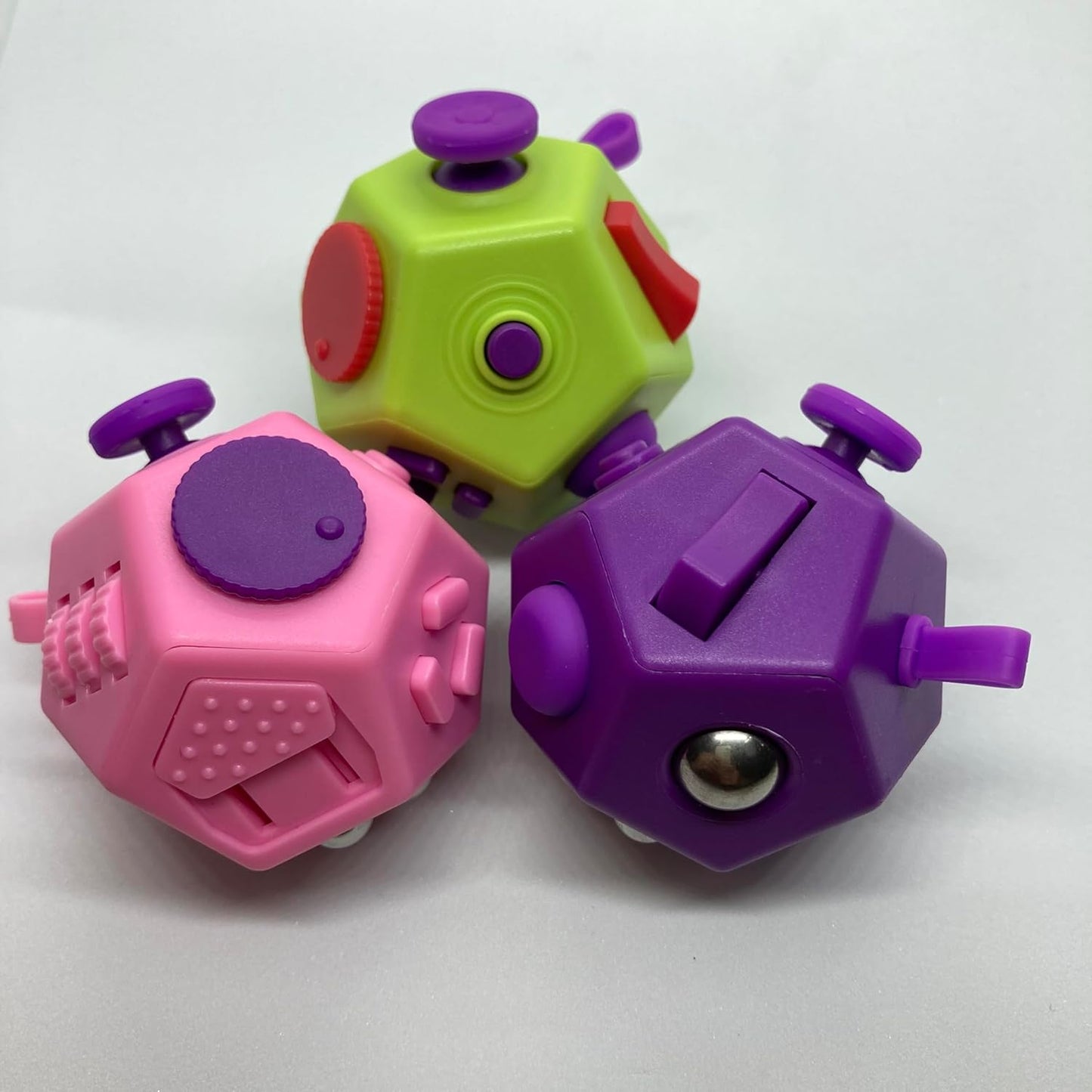 Small Fidget Toys Cube, Small Fidget Toy - 12 Sides Decompression Cube Anti Anxiety and Relief Stress Improve Focus Creative Unique Fidget Toy for Kids and Adults, with Carry Case(Black E1)
