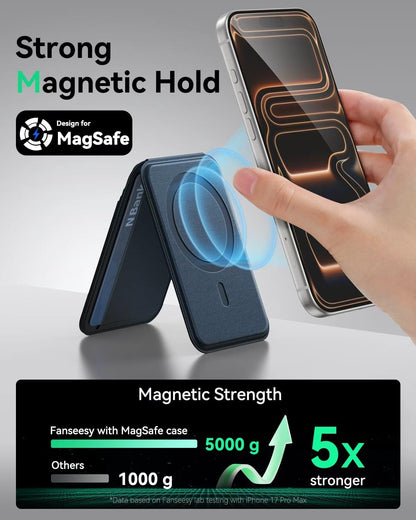 TWZKG for MagSafe Wallet, Works with Apple Find My,5 Card Holder with Stand