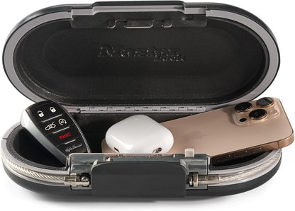 Master Lock Portable Small Lock Box, Set Your Own Combination Lock Portable Safe, Personal Travel Safe, 5900D, Gunmetal Grey