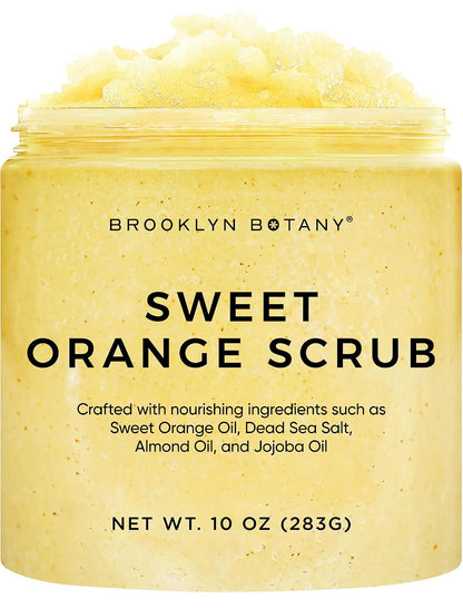 Brooklyn Botany Coconut Milk Body Scrub - Moisturizing and Exfoliating Body, Face, Hand, Foot Scrub - Fights Stretch Marks, Fine Lines, Wrinkles - Great Gifts for Women & Men - 10 oz