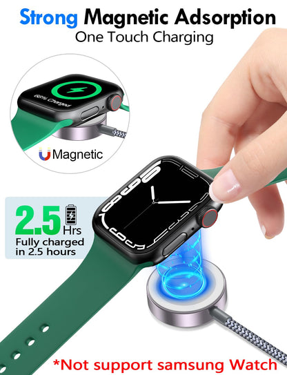 Travel Essentials for Apple Watch Charger,3-in-2 Multi Charging Cable
