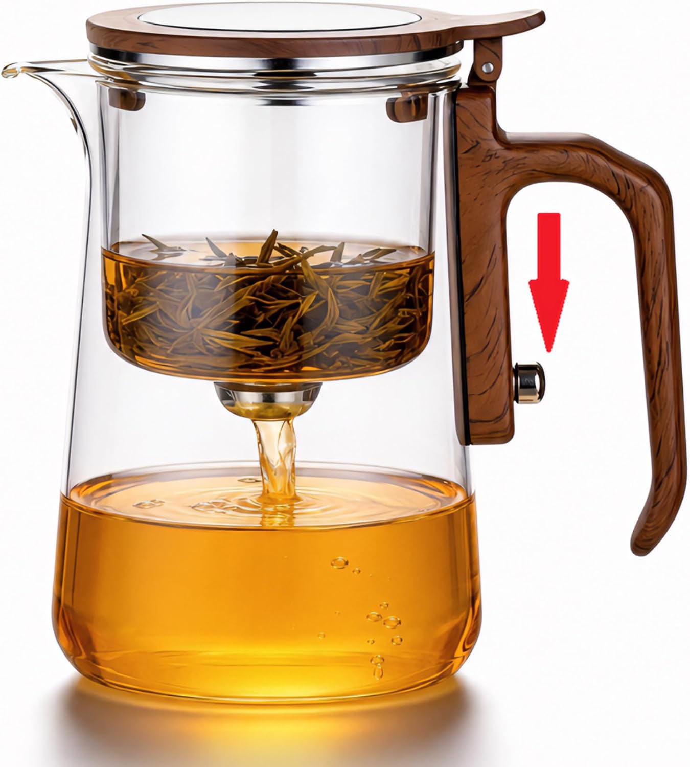 Enchanted Tea Pot, Magic Tea Pot for Loose Leaf Tea Steeper, Heat Resistant Borosilicate Glass Teapot with Tea Infuser, Ideal Gift for Tea Lovers - 20 oz (600 ml)