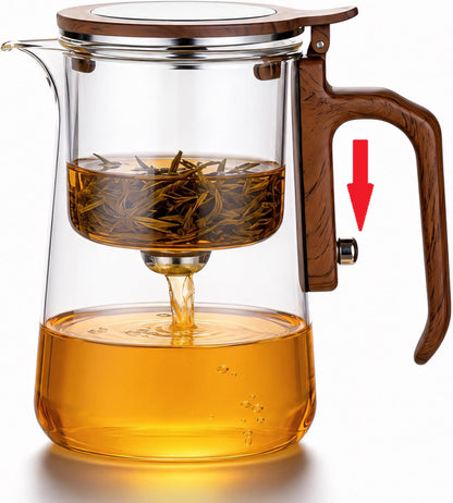 Enchanted Tea Pot, Magic Tea Pot for Loose Leaf Tea Steeper, Heat Resistant Borosilicate Glass Teapot with Tea Infuser, Ideal Gift for Tea Lovers - 20 oz (600 ml)