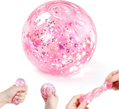 Coconut Oil Squishy, Coconut Oil Slow Rising Squeeze Stress Ball Clear Jelly Bubblegum Texture Coconut Oil Squishy Toy (Blue)