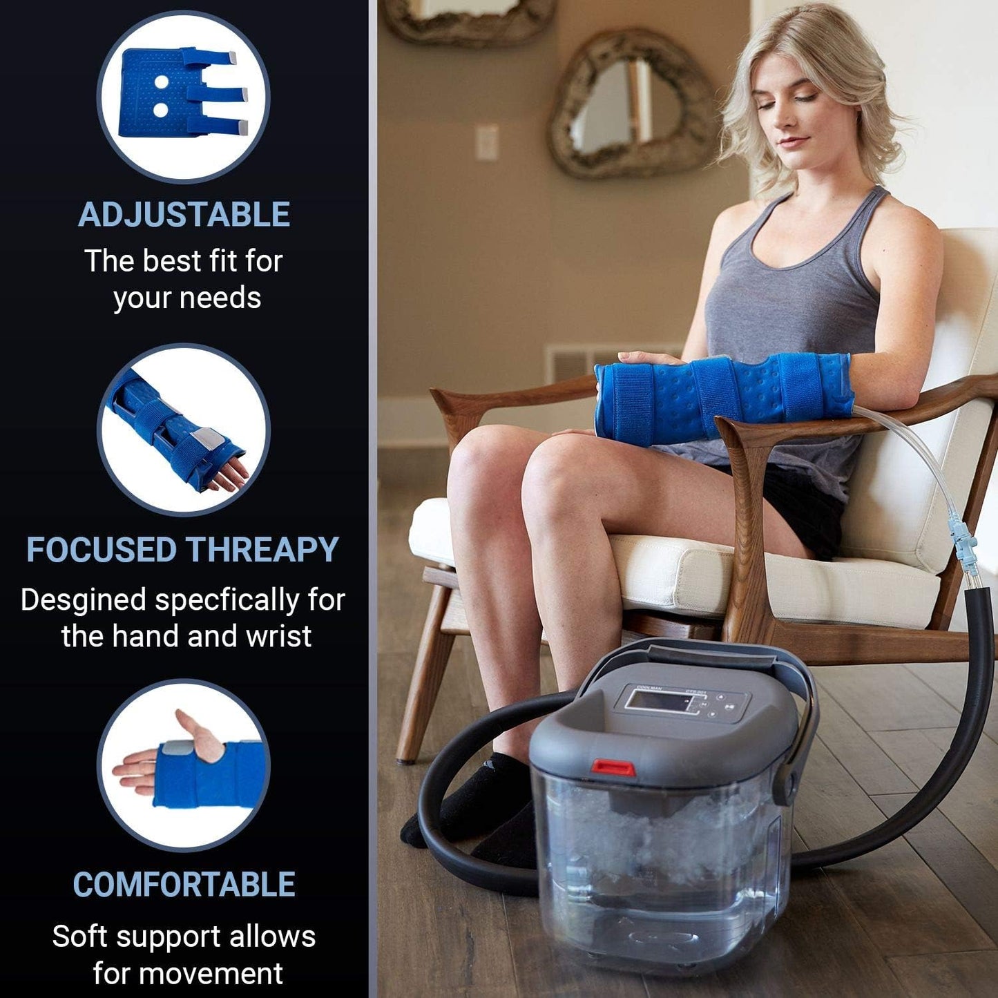 Cold Water Therapy Kneepad for use with Cryotherapy Units - Pad Only for Circulating Ice Machine for Knee Surgery, Injury, ACL - Pain Relief Cold Therapy Pad for Post Surgery Recovery
