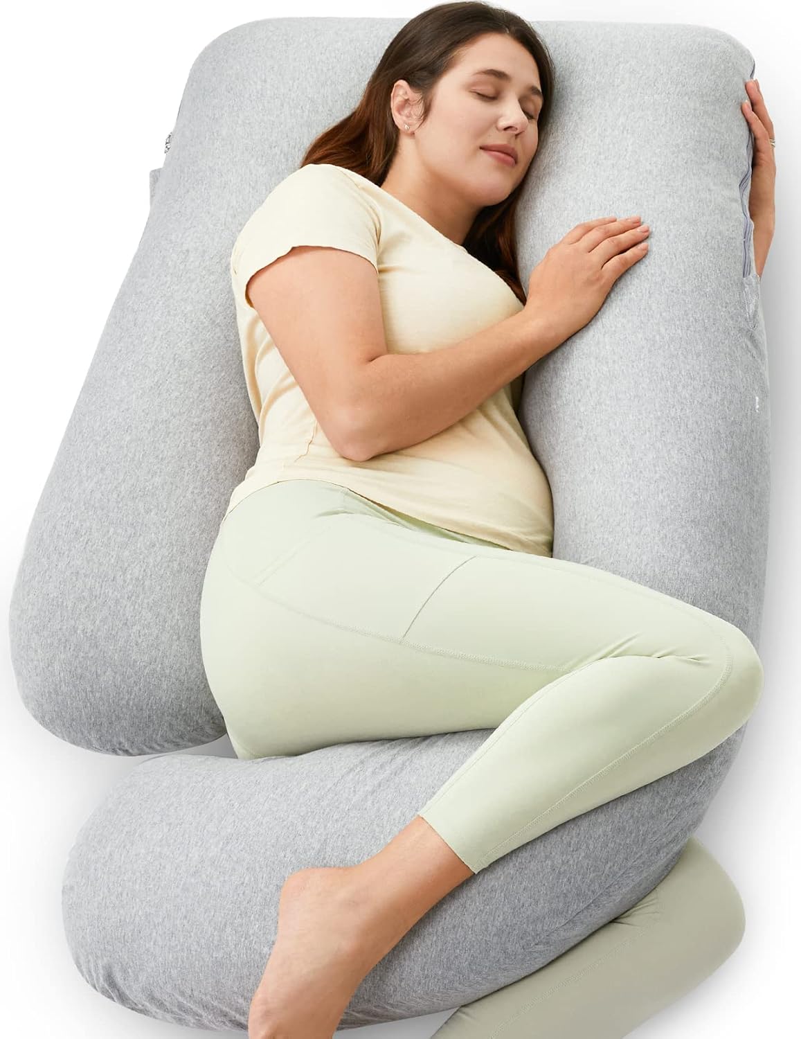 Momcozy Cooling Pregnancy Pillow - U Shaped Full Body Maternity Pillow