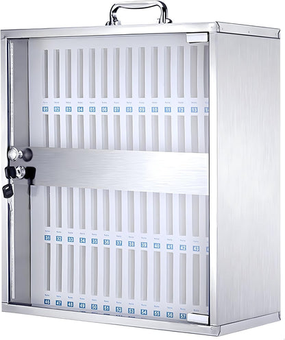 48-Slot Wall-Mounted Phone Storage Box,Lockable Nizer for Mobile Devices,Multi-Slot Charging Station,Silver,Perfect for Home & Office Use,Silver,36Slots