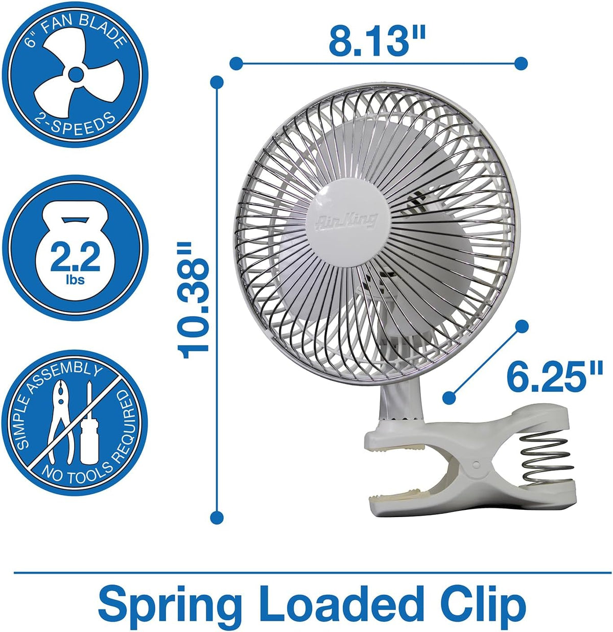 Air King 9145 6-Inch 2-Speed Clip-On Fan