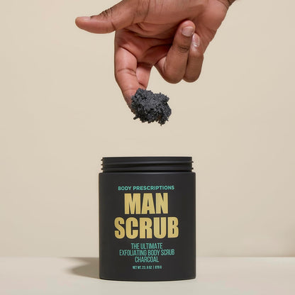 Body Prescriptions Men’s Exfoliating Body Scrub – Ultimate Skin Cleansing Wash in Jar with Twist-Top Lid, For All Skin Types, 21 Ounce (Pack of 1), Cedarwood