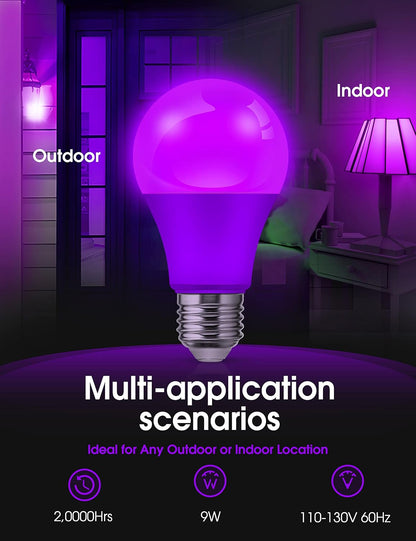 L LOHAS LED Sleep aid Amber Light Bulbs, Blue Light Blocking, A19 9W(60 Watt Equivalent) Dim Light Bulbs, 1800K Warm Light Bulb, E26 Base, 2 Pack