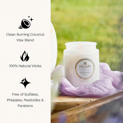 Voluspa Baltic Amber Candle, 18 oz, Coconut Wax Blend, Scented Candles for Home, 100 Hour Burn Time, Candle Jar