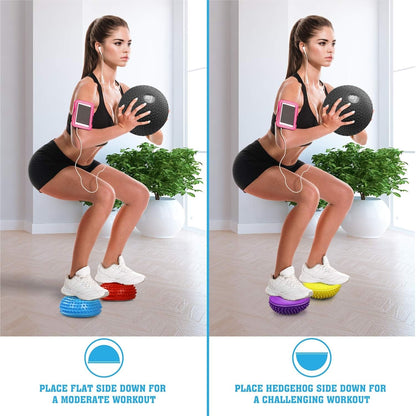 Yes4All Hedgehog Balance Pods for Exercise, Core Body Balancing, Balance Pods for Youth & Adults with Hand Pump - Set of 5