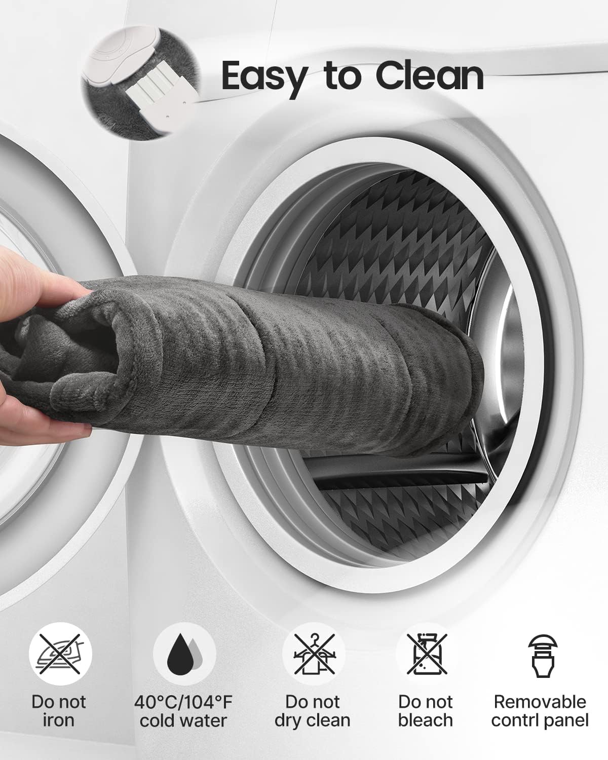 RENPHO Fathers Day Dad Gifts, Electric Heating Pad - 6 Heat Levels for Neck Shoulder and Back, Birthday Gifts for Women Men, Weighted Pad for Snug Fit, ETL Certified, FSA Eligible, 24"x33" Gray